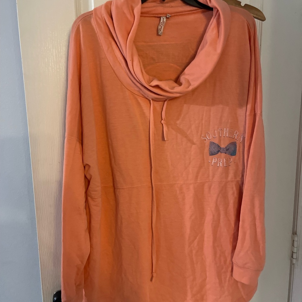 Red Camel Peach Cowl Neck Top